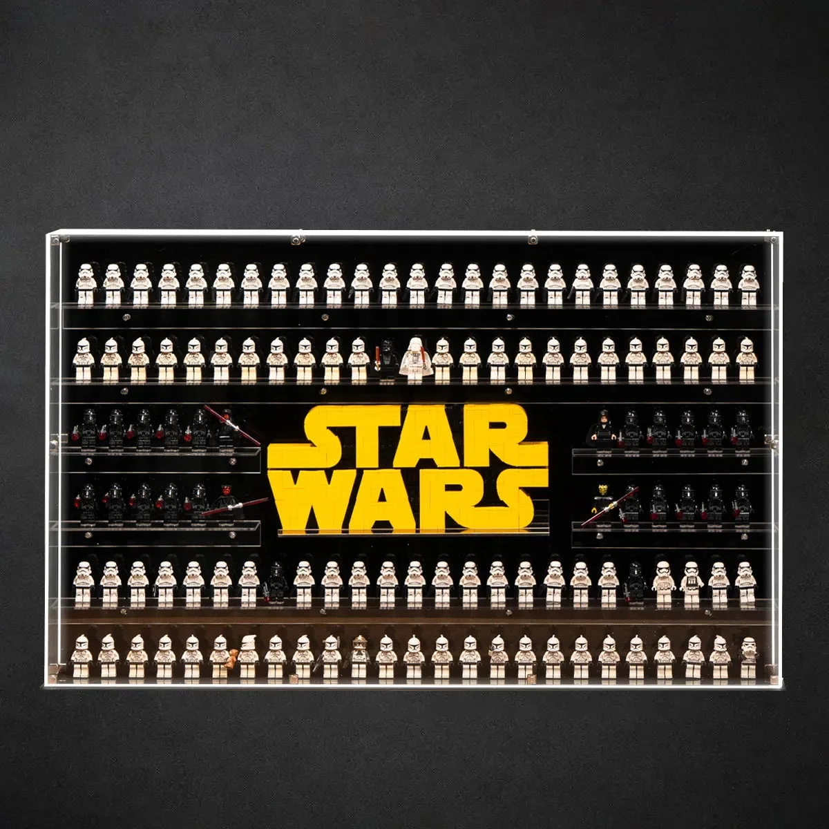 Premium Wall Display Case for 124 LEGO® Minifigures - Détail exposition 3