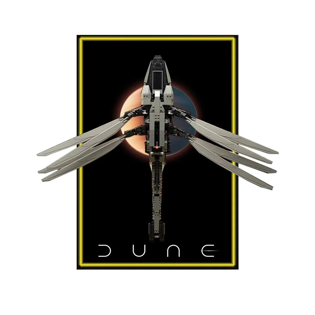 Cornice da Parete Premium per LEGO® Icons Dune Atreides Royal Ornithopter (10327) Stile A - Détail exposition 4