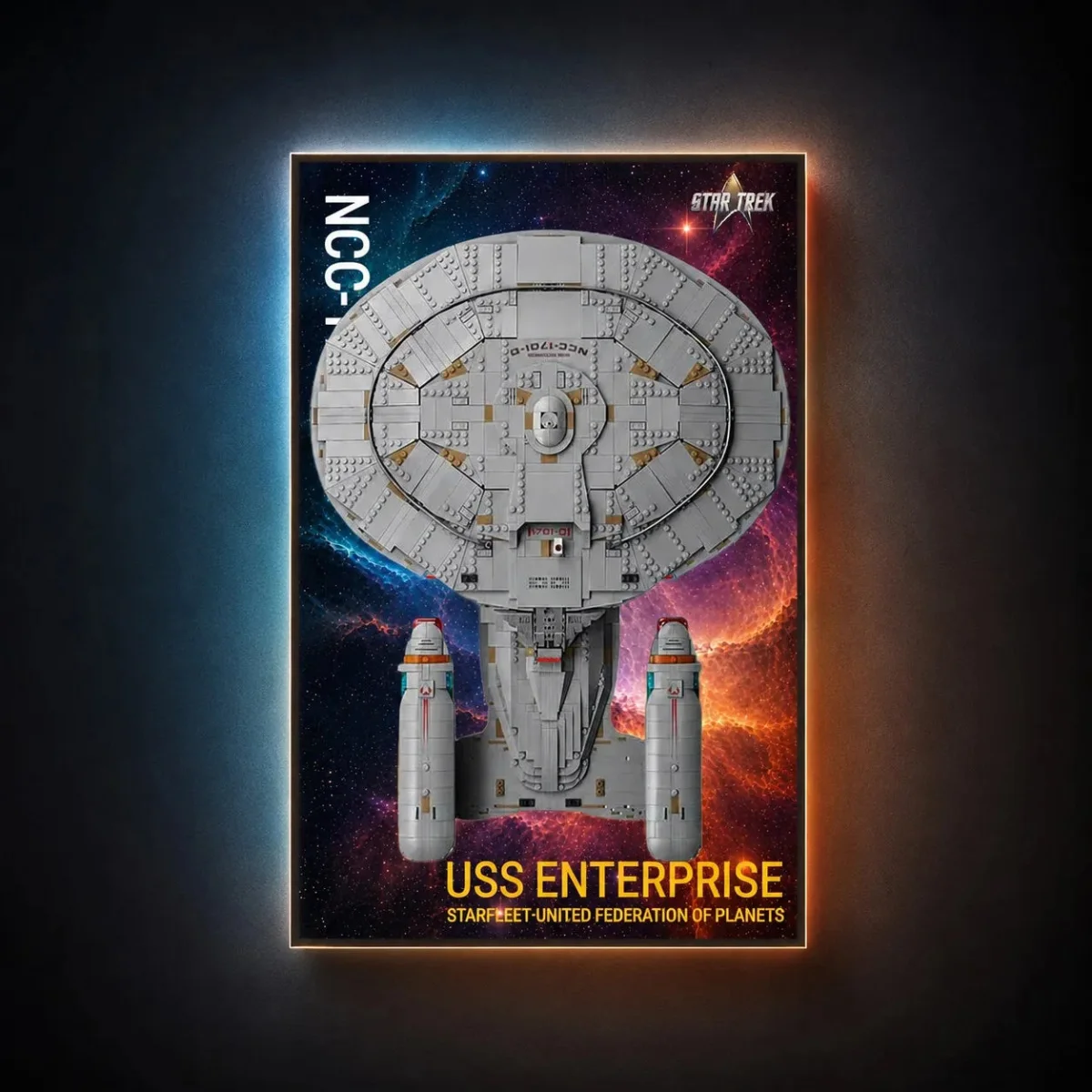 Premium Wall Display Frame for Compatible Star Trek™ model - USS Enterprise NCC-1701-D (10356) - Détail exposition 4