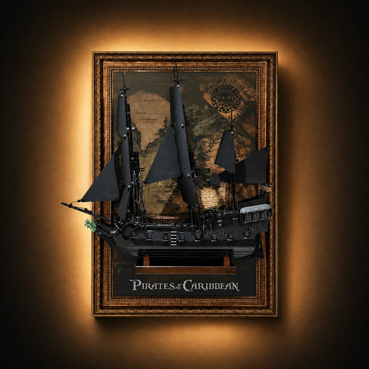 Premium Wall Display Frame for LEGO® Icons Captain Jack Sparrow's Pirate Ship (10365) - Détail exposition 2