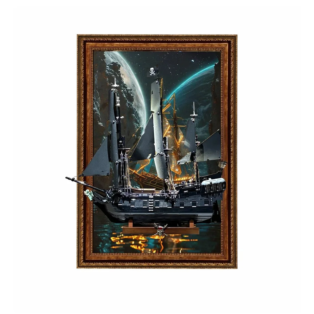 Premium Wall Display Frame for LEGO® Icons Captain Jack Sparrow's Pirate Ship (10365) - Détail exposition 15
