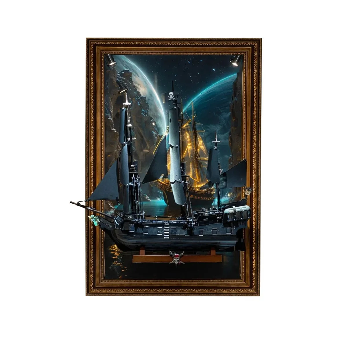 Premium Wall Display Frame for LEGO® Icons Captain Jack Sparrow's Pirate Ship (10365) - Détail exposition 16
