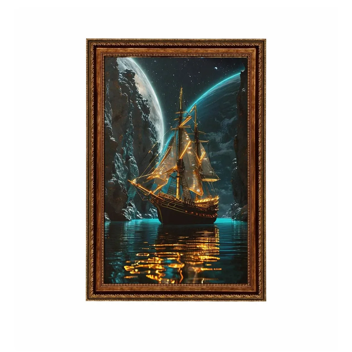 Premium Wall Display Frame for LEGO® Icons Captain Jack Sparrow's Pirate Ship (10365) - Détail exposition 17