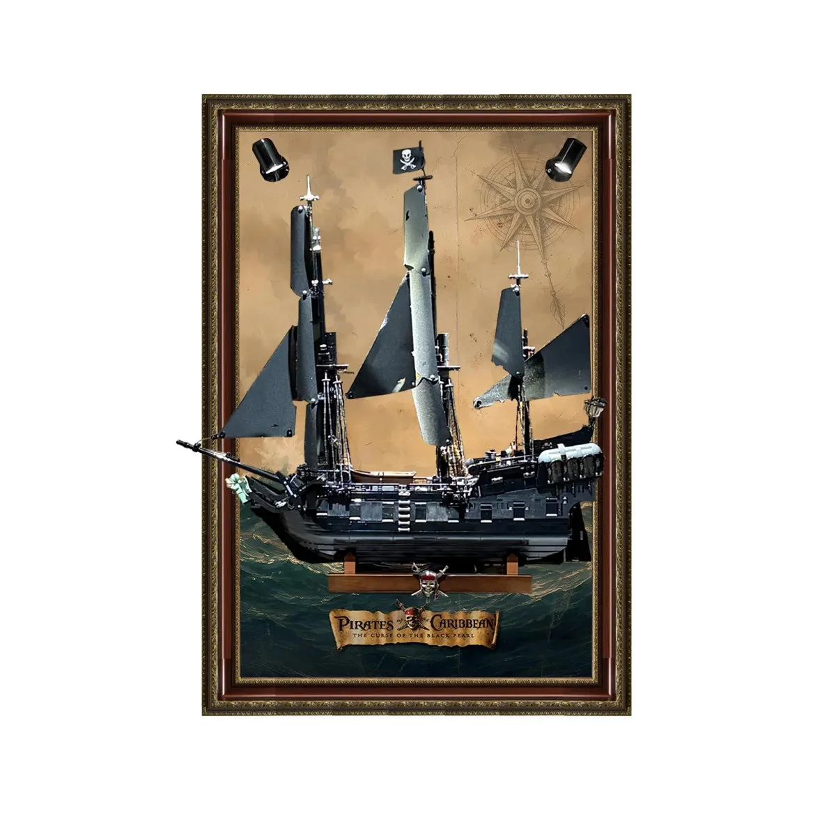 Premium Wall Display Frame for LEGO® Icons Captain Jack Sparrow's Pirate Ship (10365) - Détail exposition 19