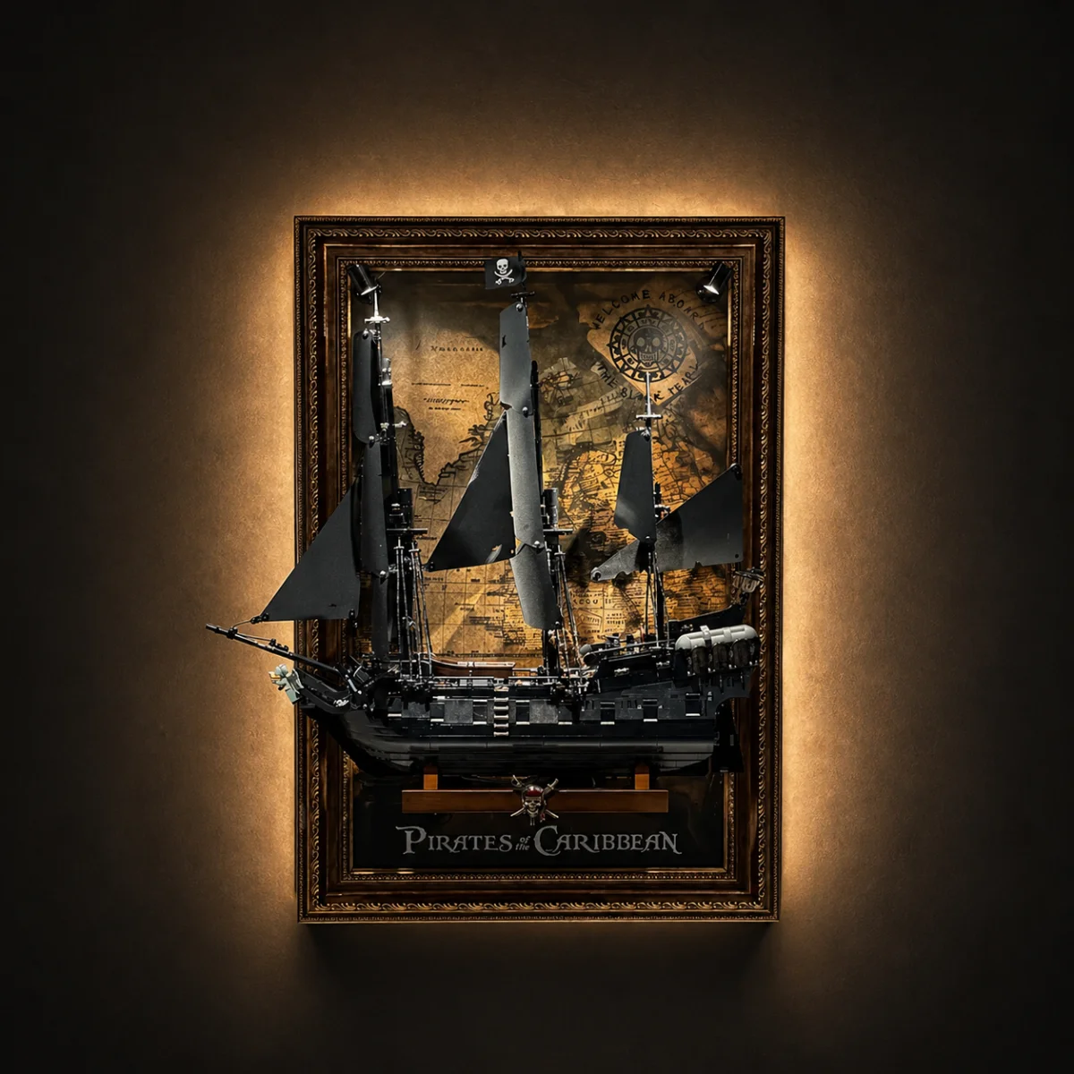 Premium Wall Display Frame for LEGO® Icons Captain Jack Sparrow's Pirate Ship (10365) - Détail exposition 3