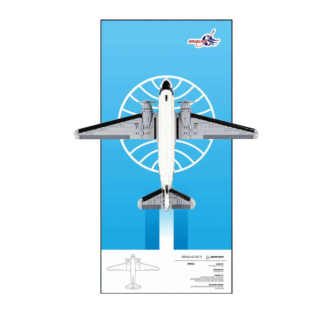 Premium Wall Display Frame for Compatible Douglas™ DC-3™ PAN AM® model (11378) - Détail exposition 6