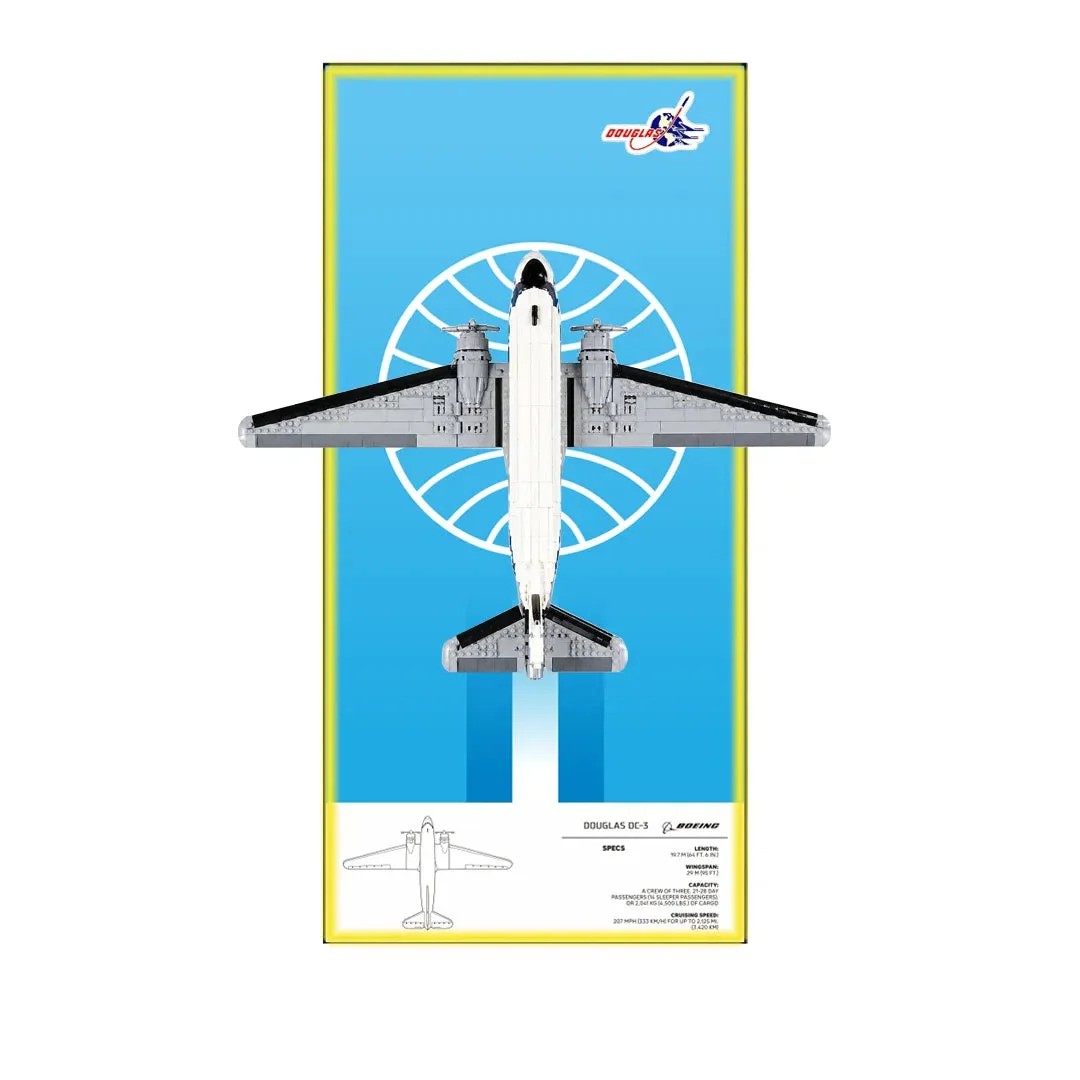Premium Wall Display Frame for Compatible Douglas™ DC-3™ PAN AM® model (11378) - Détail exposition 8
