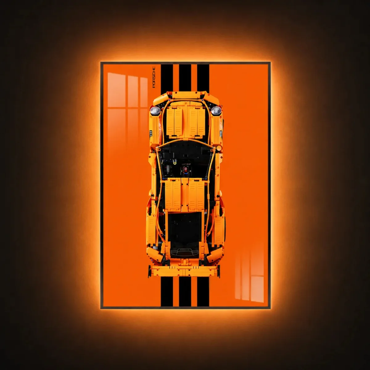 Premium Wall Display Frame for LEGO® Technic™ Porsche 911 GT3 RS (42056) - Détail exposition 2