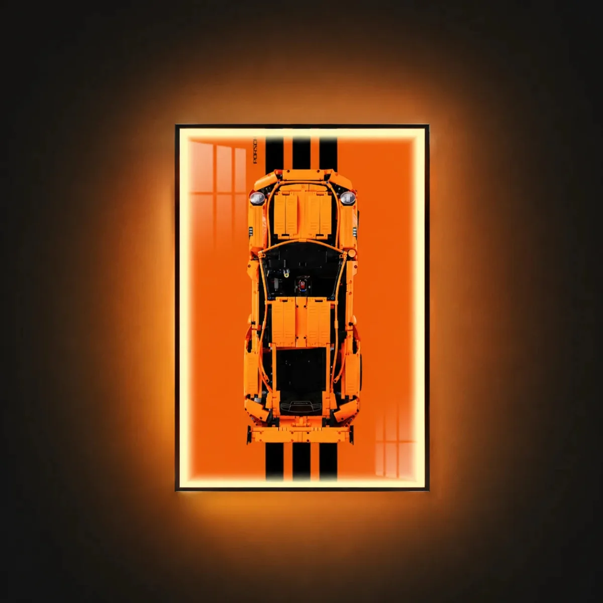 Premium Wall Display Frame for LEGO® Technic™ Porsche 911 GT3 RS (42056) - Détail exposition 3