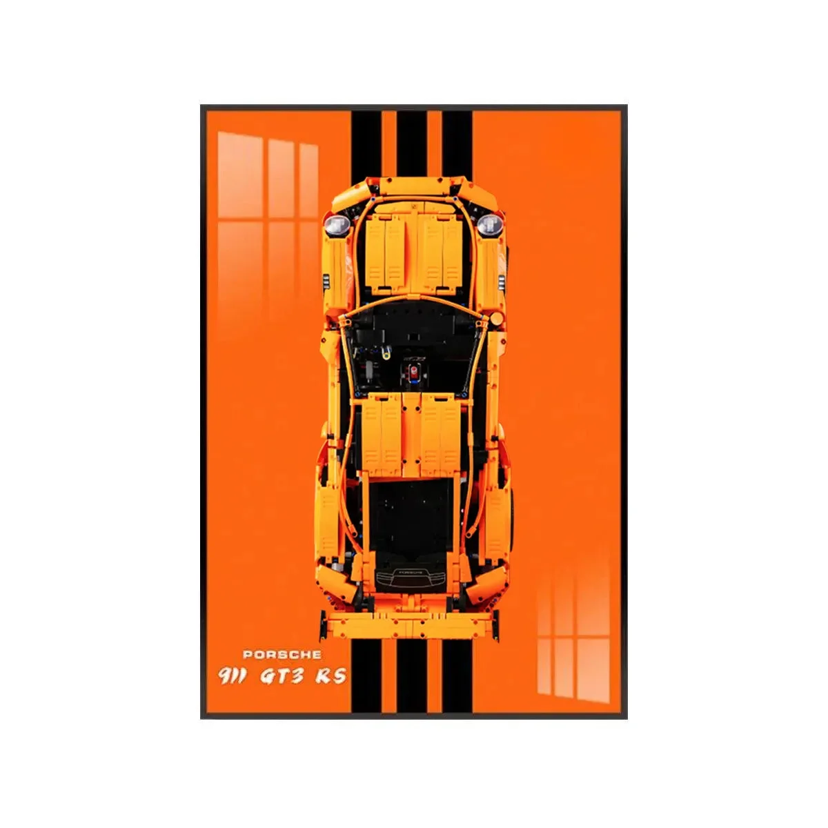 Premium Wall Display Frame for LEGO® Technic™ Porsche 911 GT3 RS (42056) - Détail exposition 7