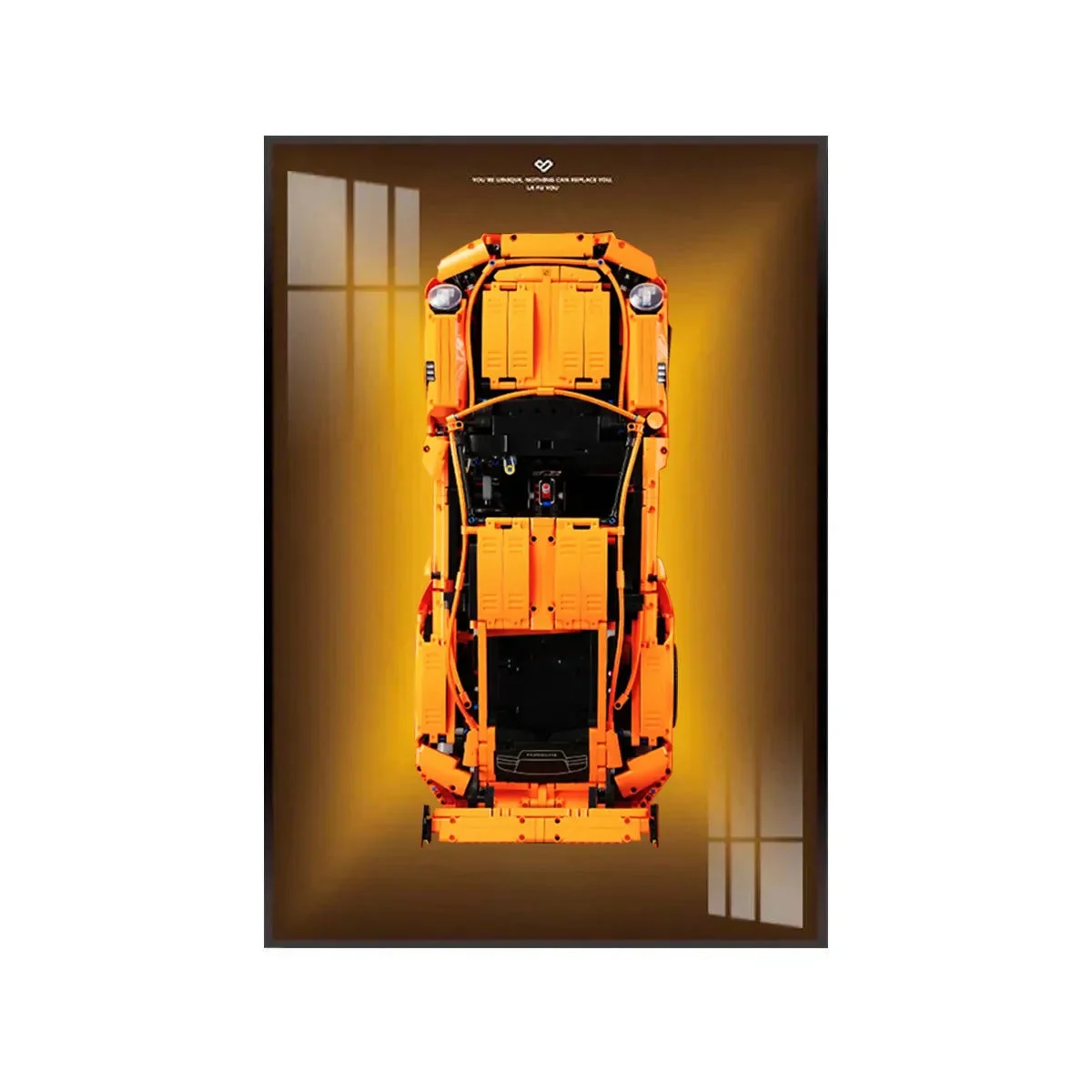 Premium Wall Display Frame for LEGO® Technic™ Porsche 911 GT3 RS (42056) - Détail exposition 10