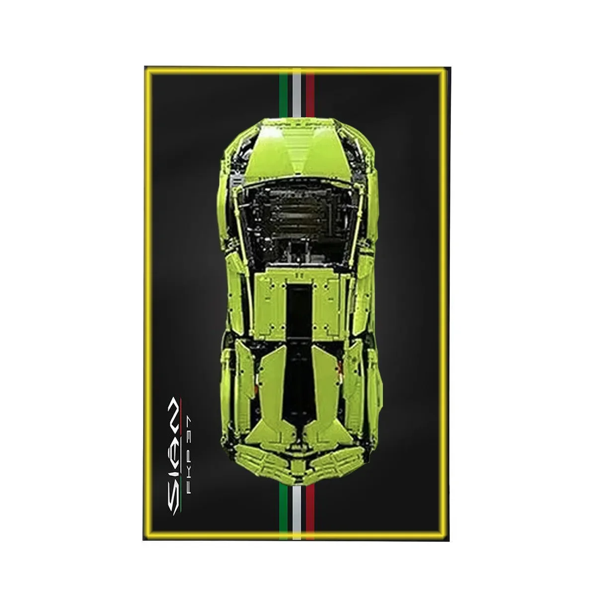 Premium Wall Display Frame for LEGO® Technic™ Lamborghini Sián FKP 37 (42115) Style A - Détail exposition 12