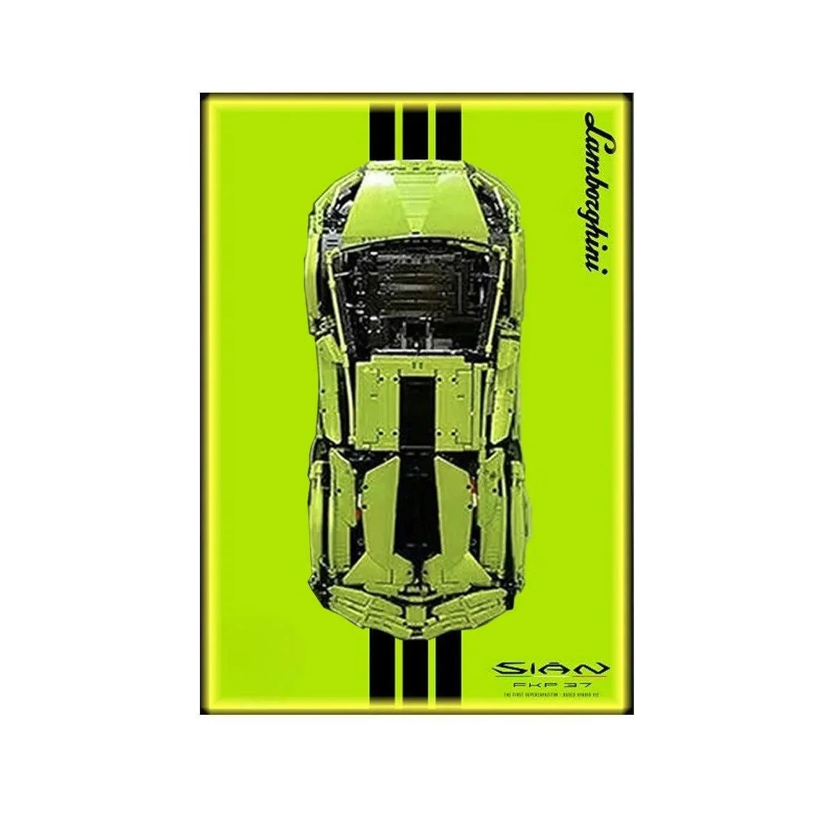 Premium Wall Display Frame for LEGO® Technic™ Lamborghini Sián FKP 37 (42115) Style A - Détail exposition 4
