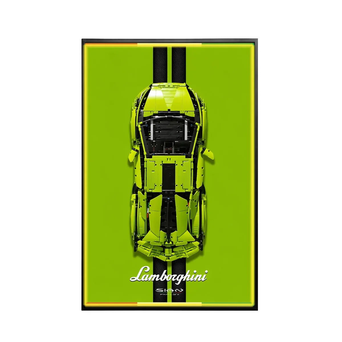 Premium Wall Display Frame for LEGO® Technic™ Lamborghini Sián FKP 37 (42115) Style A - Détail exposition 8
