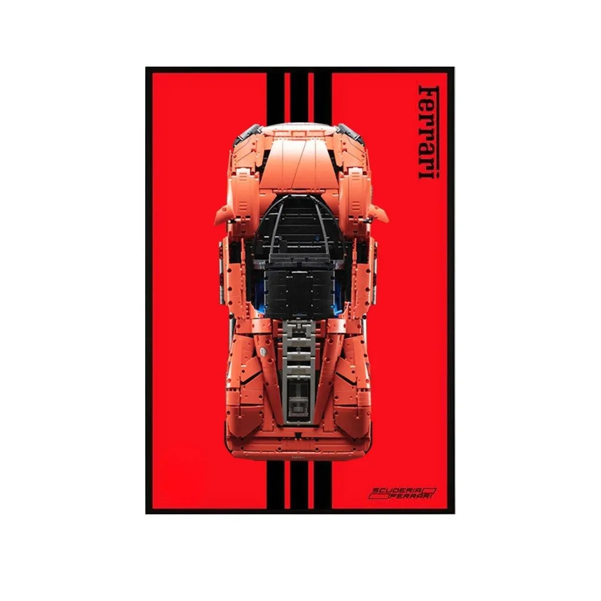 Premium Wall Display Frame for LEGO® Technic™ Ferrari Daytona SP3 (42143) Style A - Détail exposition 2