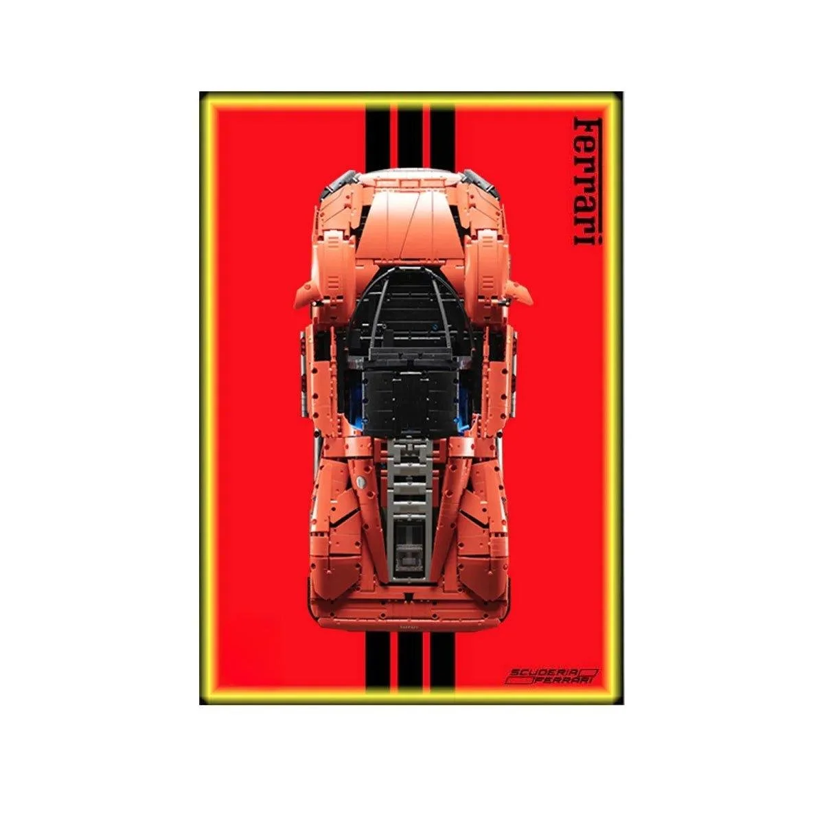 Premium Wall Display Frame for LEGO® Technic™ Ferrari Daytona SP3 (42143) Style A - Détail exposition 4