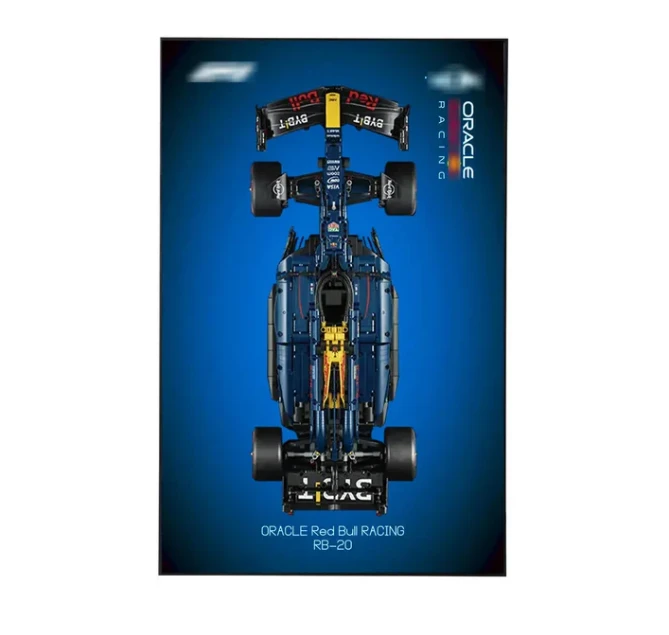 Premium Wall Display Frame for LEGO® Technic™ Red Bull RB20 (42206) Style B
