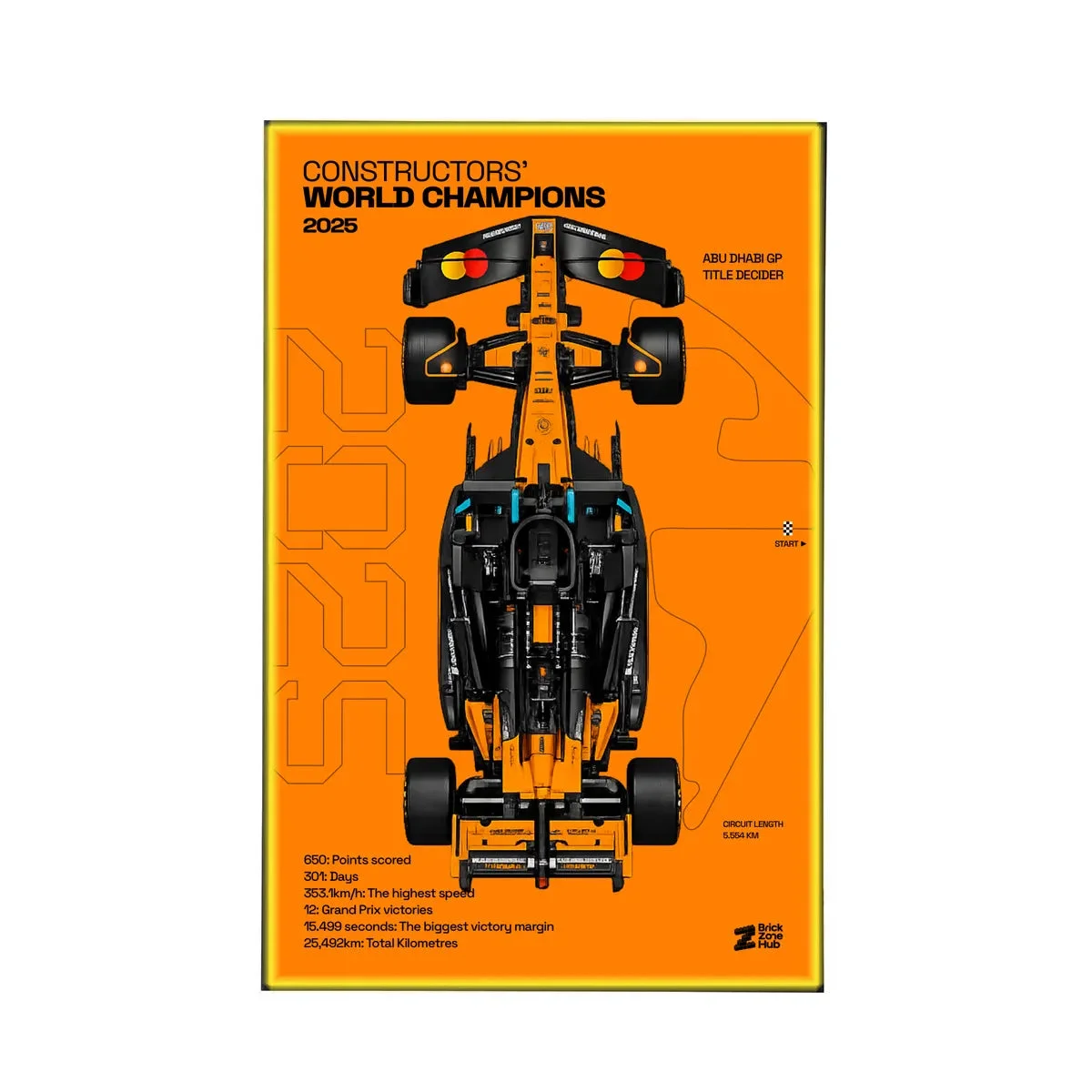 Cornice da Parete Premium per LEGO® McLaren MCL39 F1® (42228) - Détail exposition 4