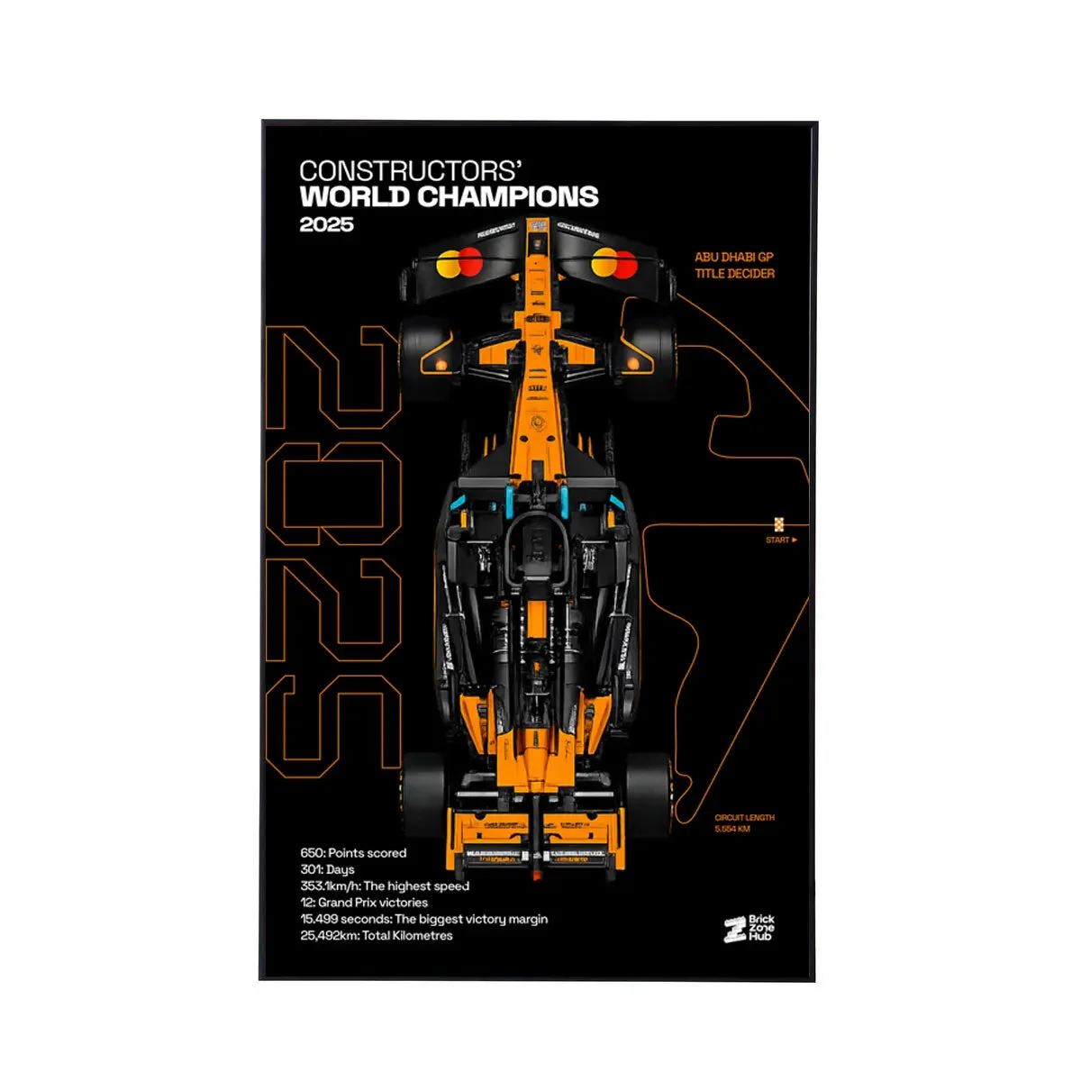 Cornice da Parete Premium per LEGO® McLaren MCL39 F1® (42228) - Détail exposition 6