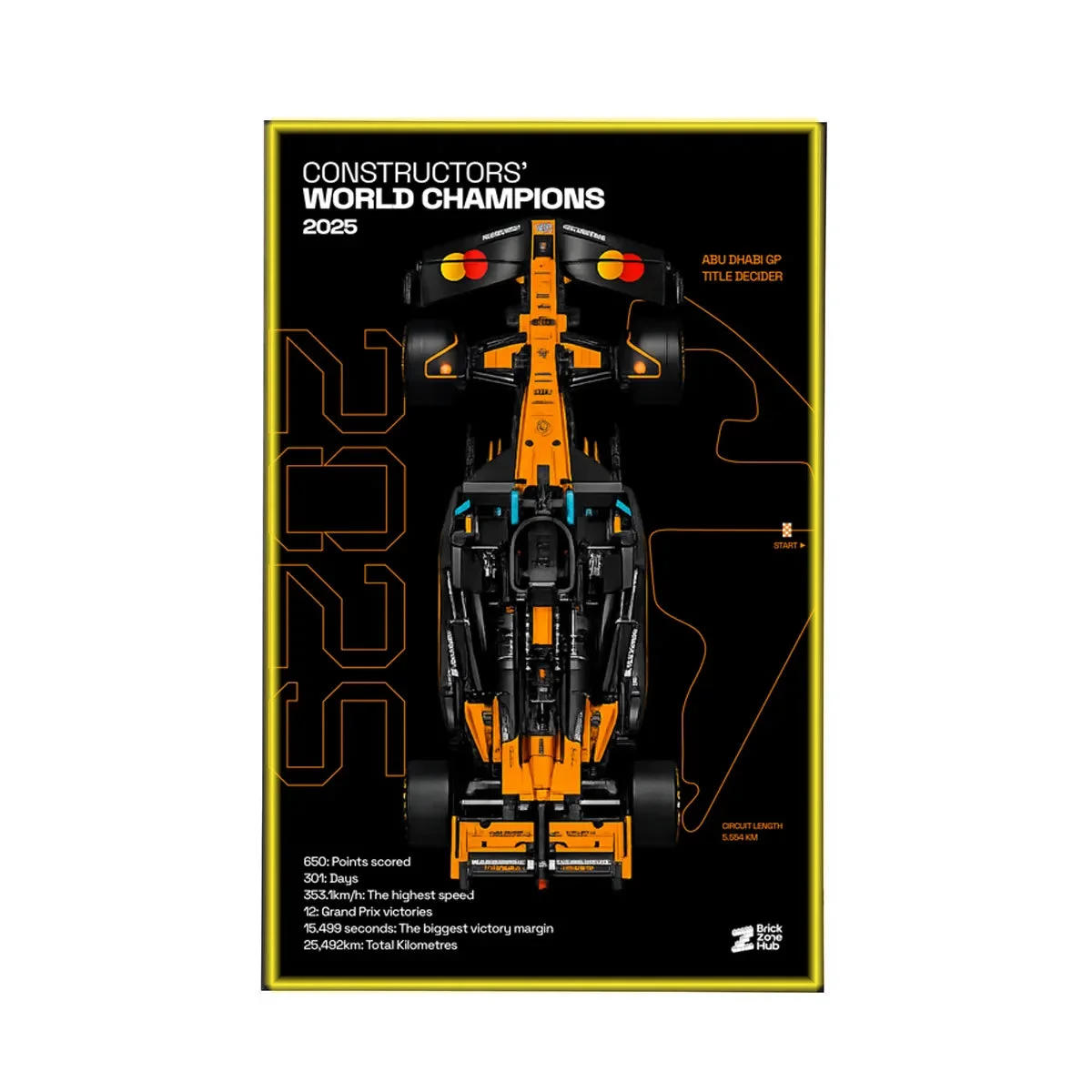 Cornice da Parete Premium per LEGO® McLaren MCL39 F1® (42228) - Détail exposition 8