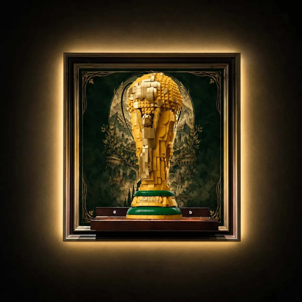 Premium Wall Display Frame for LEGO® FIFA World Cup™ Official Trophy (43020) - Détail exposition 2