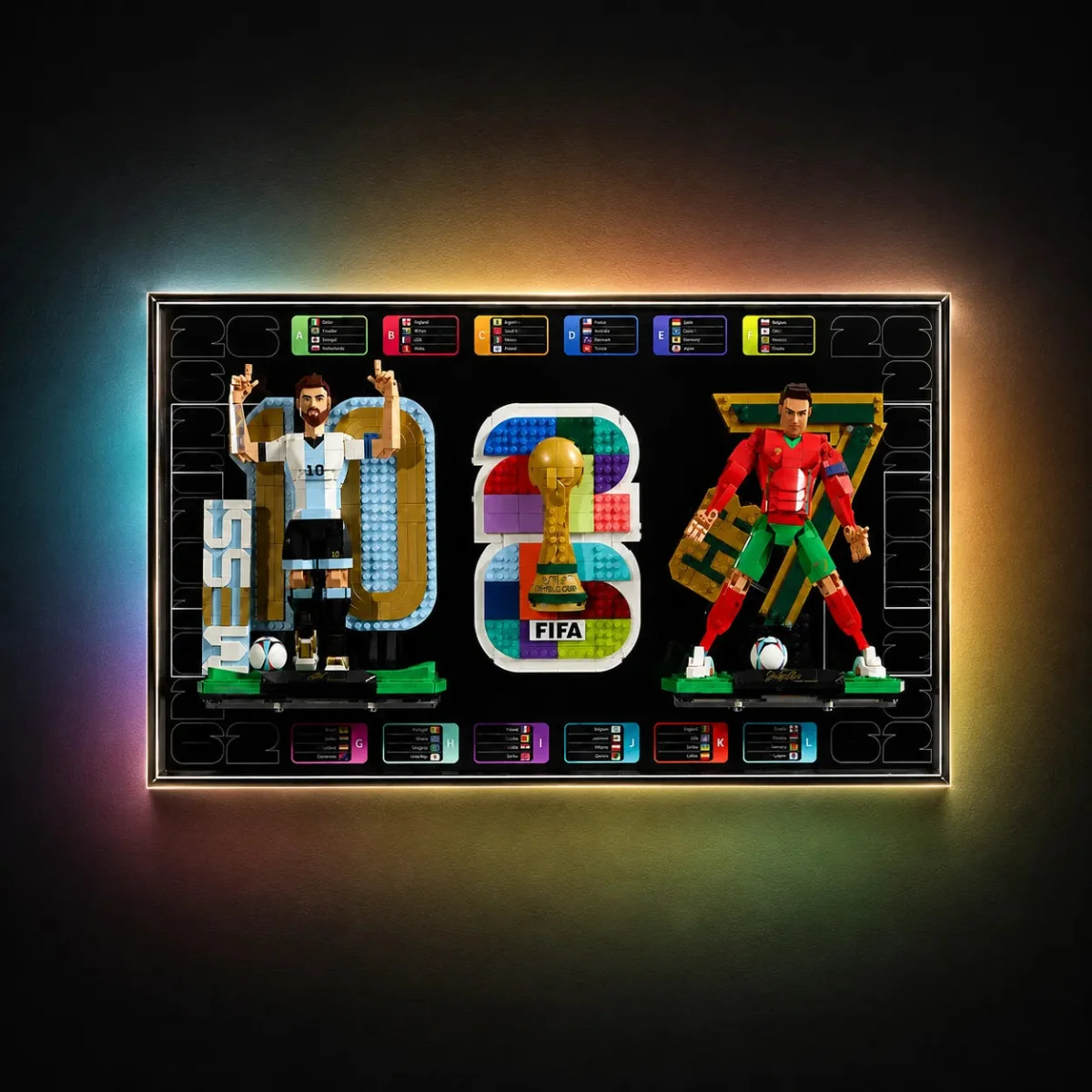 Cadre d'exposition premium pour LEGO® fifa world cup™ 2026 - messi & ronaldo (43032) - Détail exposition 2