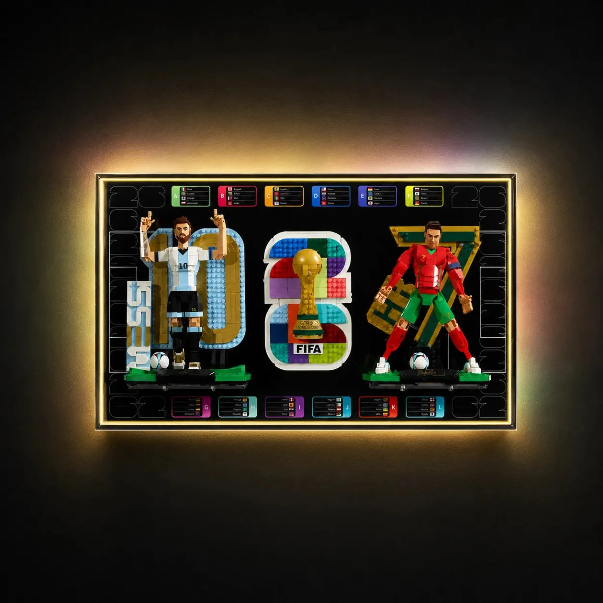 Cadre d'exposition premium pour LEGO® fifa world cup™ 2026 - messi & ronaldo (43032) - Détail exposition 3