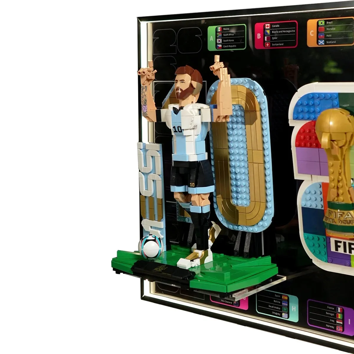 Cadre d'exposition premium pour LEGO® fifa world cup™ 2026 - messi & ronaldo (43032) - Détail exposition 8