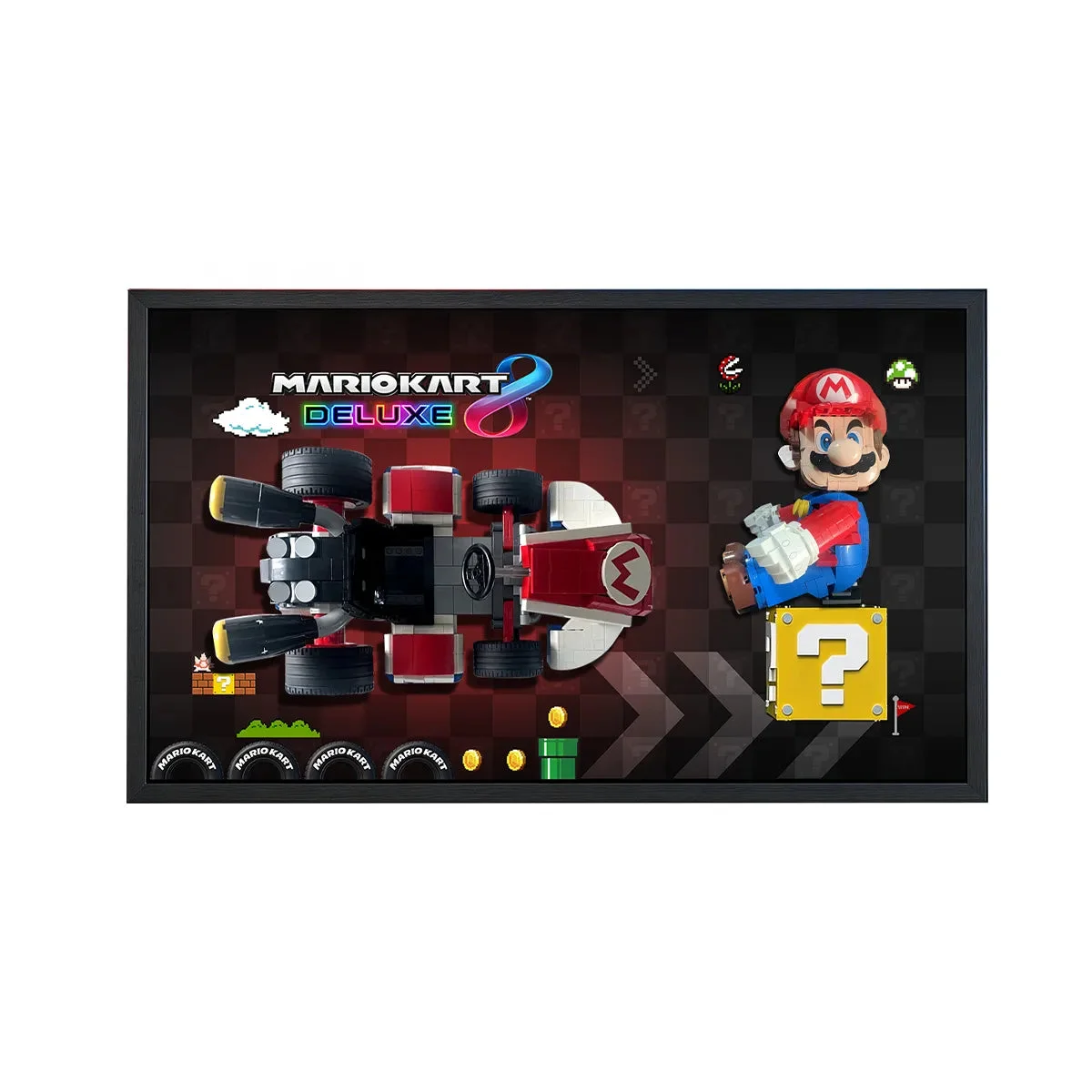 Premium Wall Display Frame for LEGO® Mario Kart™ – Mario & Standard Kart (72037)
