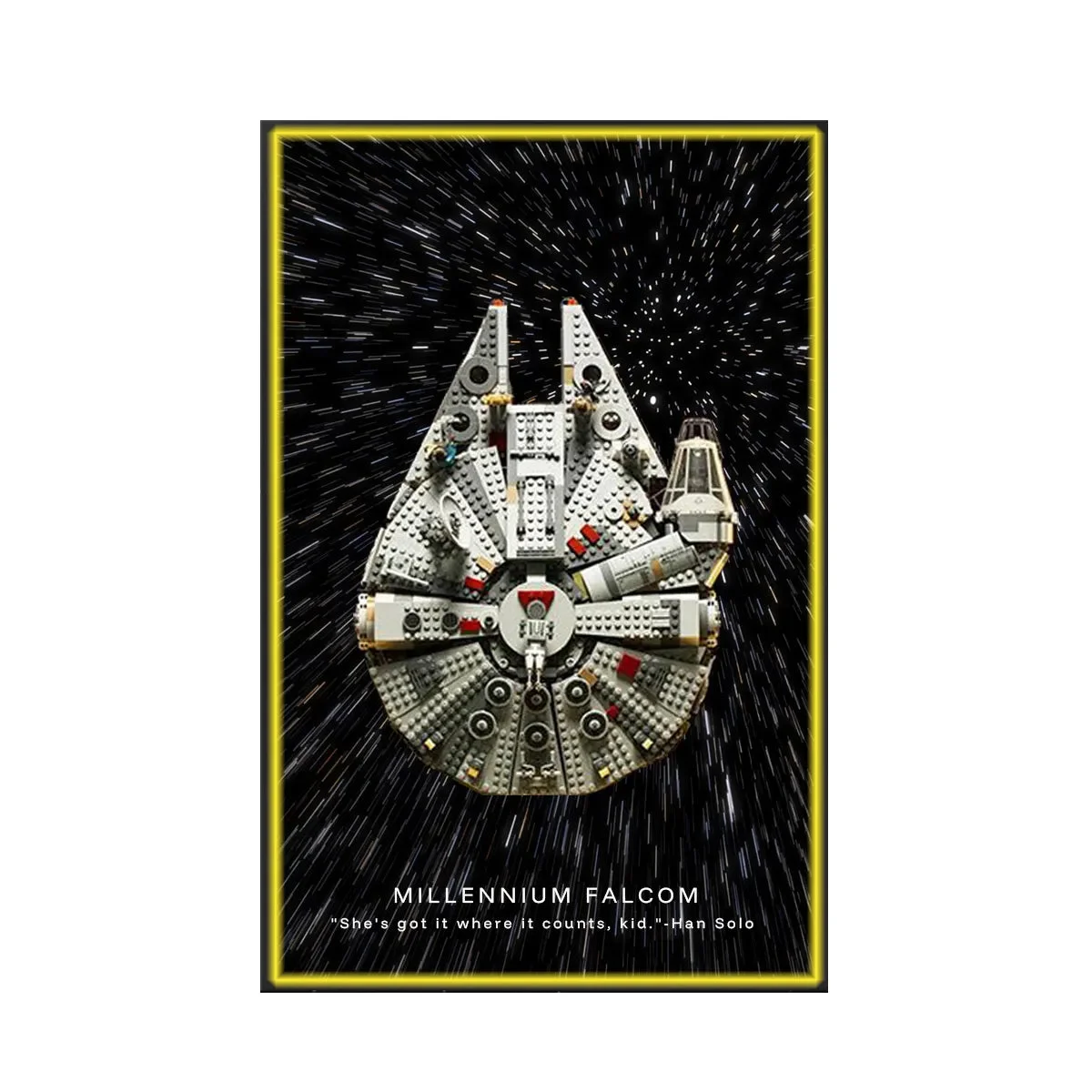 Premium Wandvitrine voor LEGO® Star Wars™ Millennium Falcon (75257) - Hyperspace Rush - Détail exposition 4