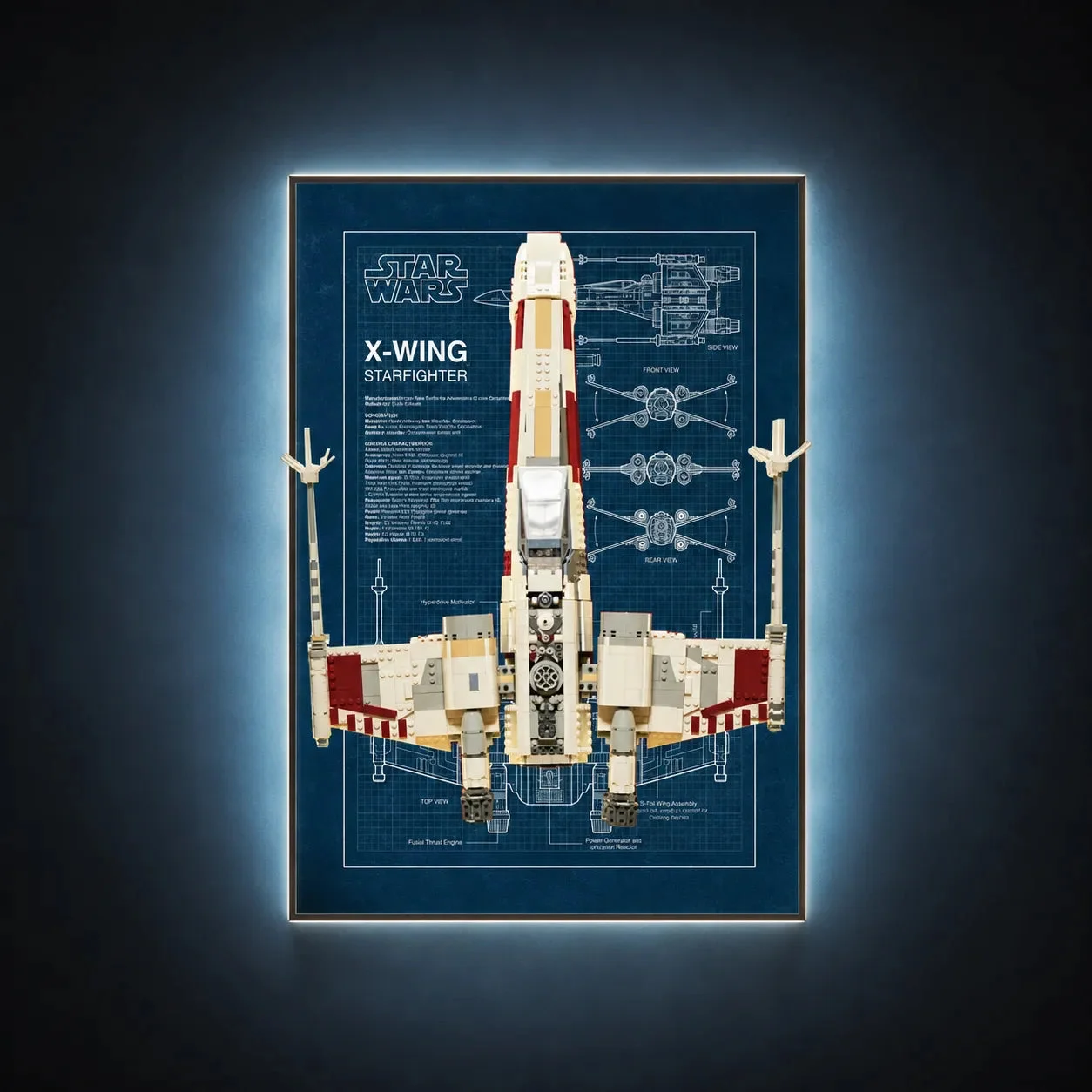 Premium Wandvitrine voor LEGO® Star Wars™ T-65 X-Wing Starfighter™ (75355) - Détail exposition 2