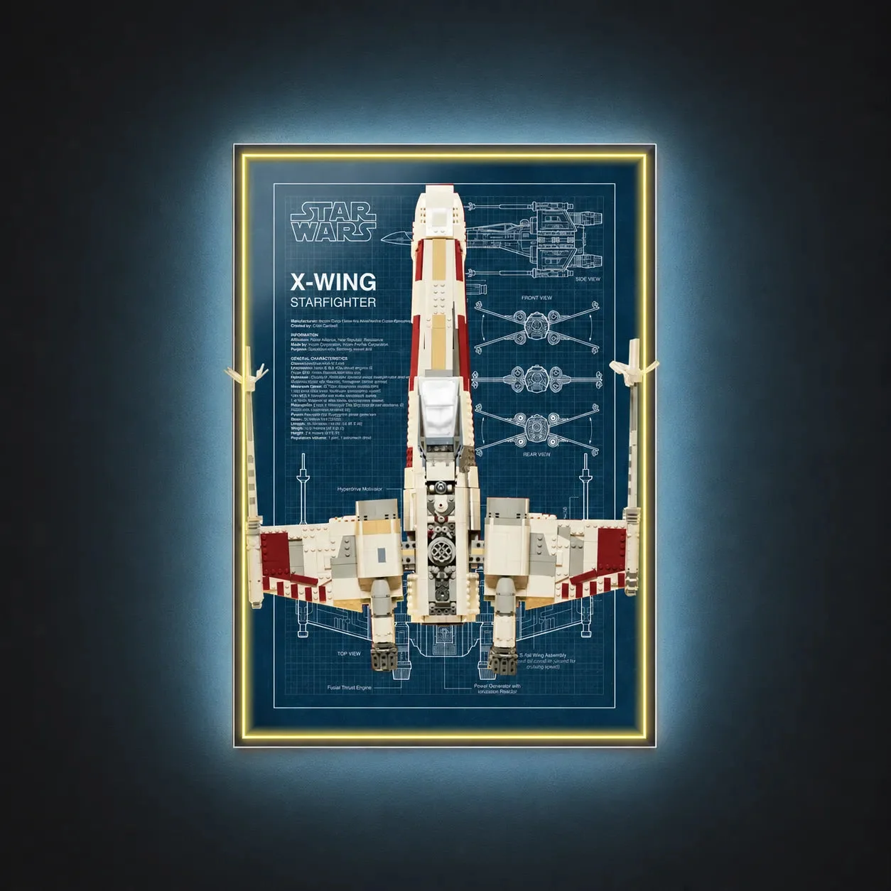 Premium Wandvitrine voor LEGO® Star Wars™ T-65 X-Wing Starfighter™ (75355) - Détail exposition 3