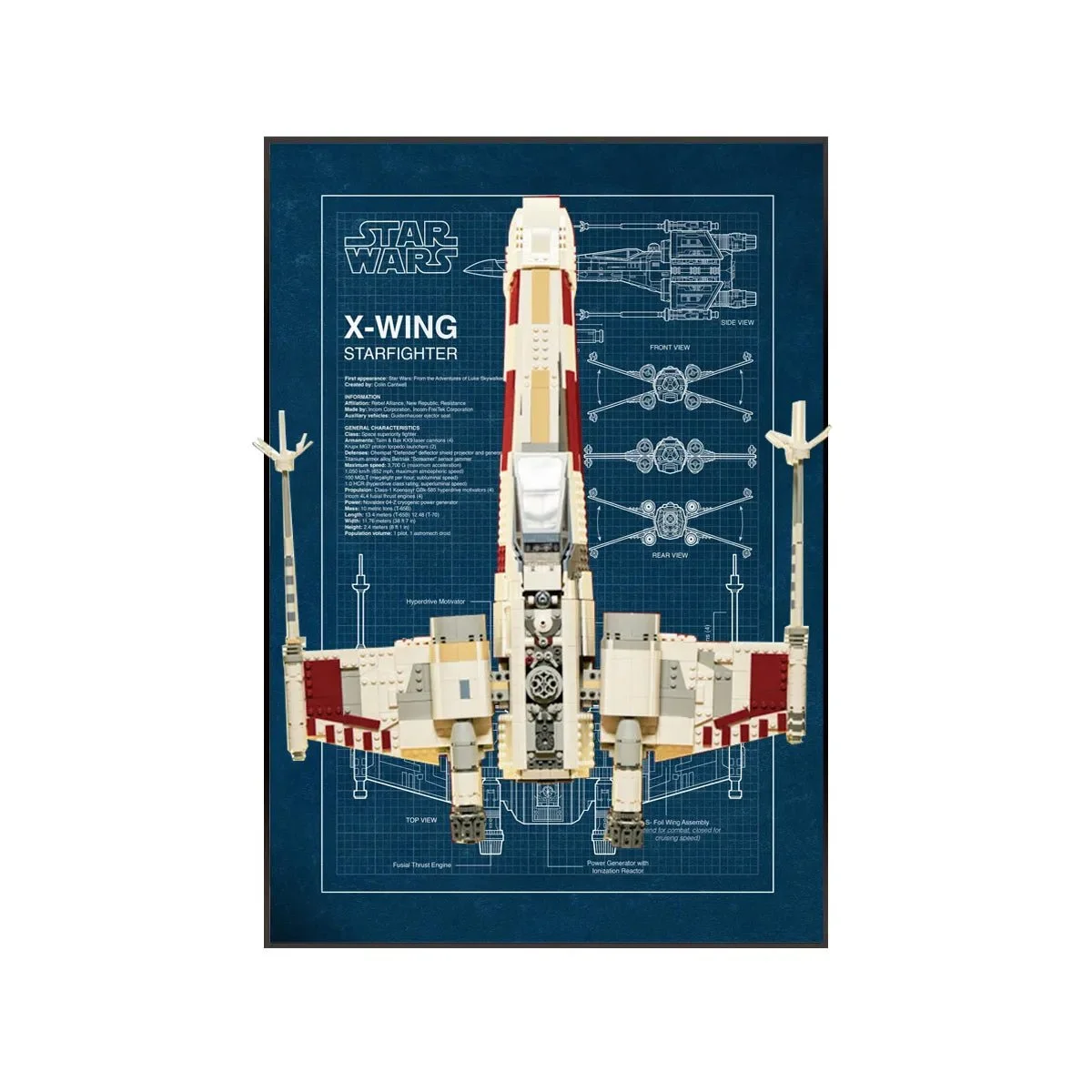 Premium Wandvitrine voor LEGO® Star Wars™ T-65 X-Wing Starfighter™ (75355) - Détail exposition 4