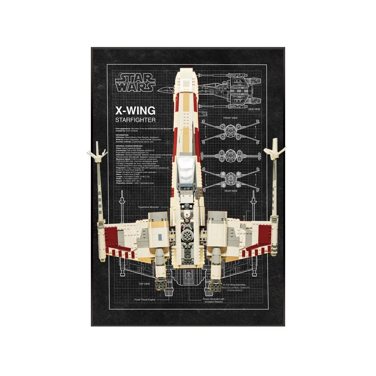 Premium Wandvitrine voor LEGO® Star Wars™ T-65 X-Wing Starfighter™ (75355) - Détail exposition 8