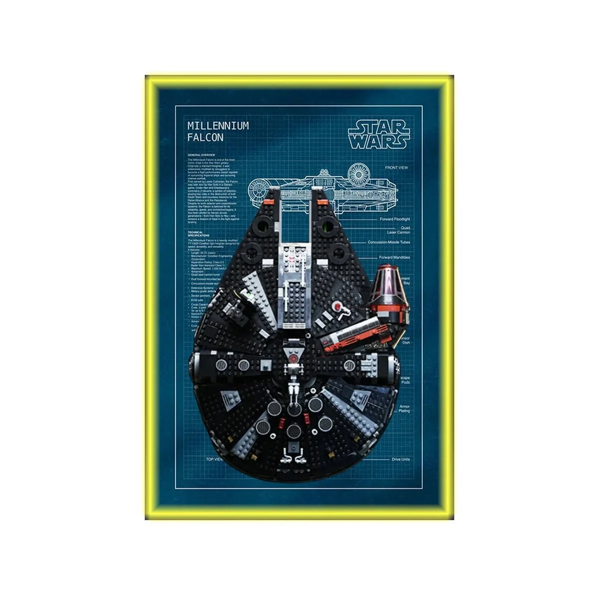 Cadre Mural Luxe pour LEGO® Star Wars™ The Dark Falcon (75389) - Détail exposition 4
