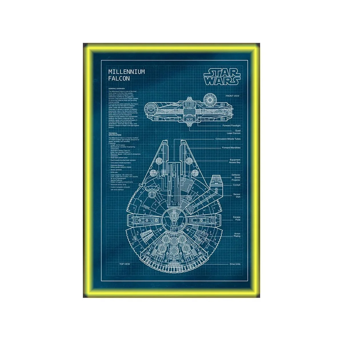 Cadre Mural Luxe pour LEGO® Star Wars™ The Dark Falcon (75389) - Détail exposition 5