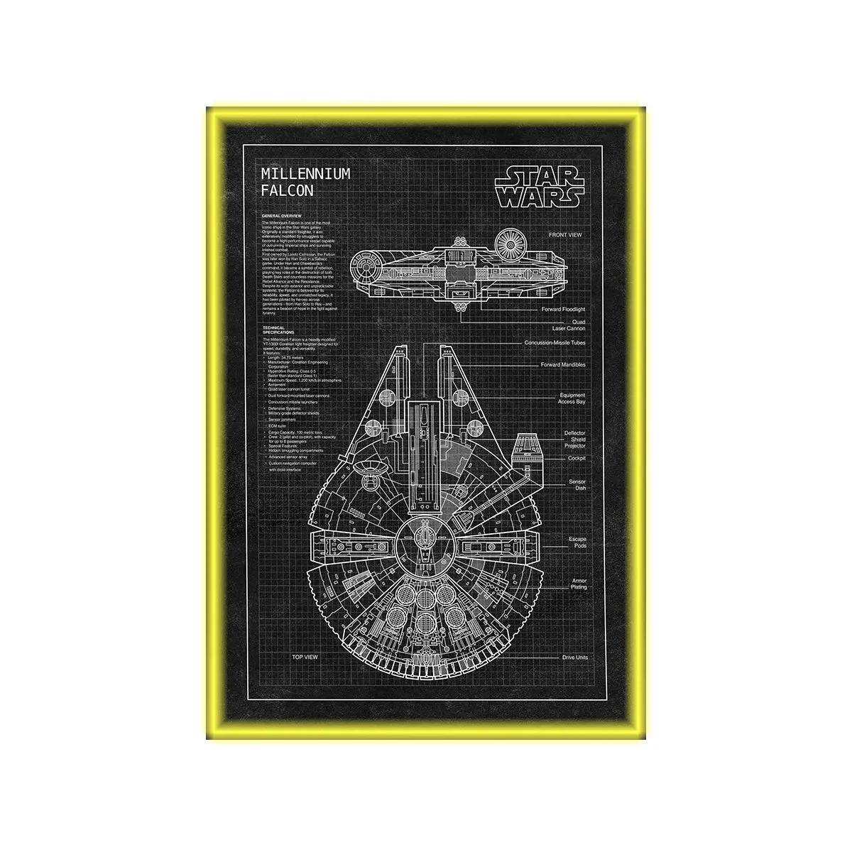 Cadre Mural Luxe pour LEGO® Star Wars™ The Dark Falcon (75389) - Détail exposition 9