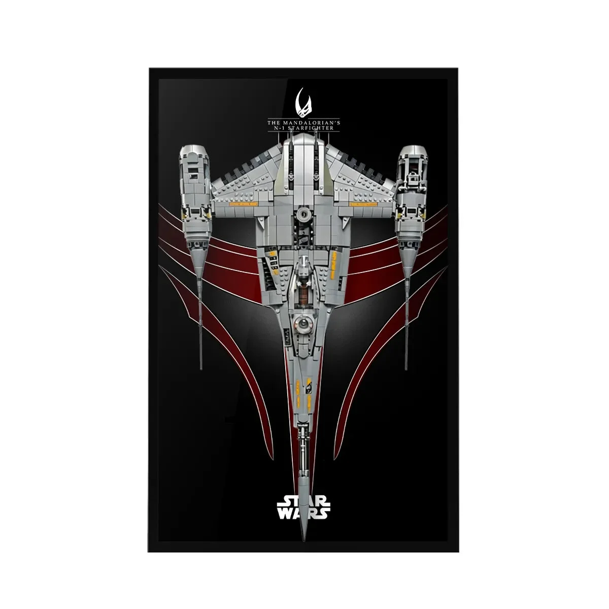 Cornice da Parete Premium per LEGO® Star Wars™ The Mandalorian's N-1 Starfighter (75442) - Détail exposition 11