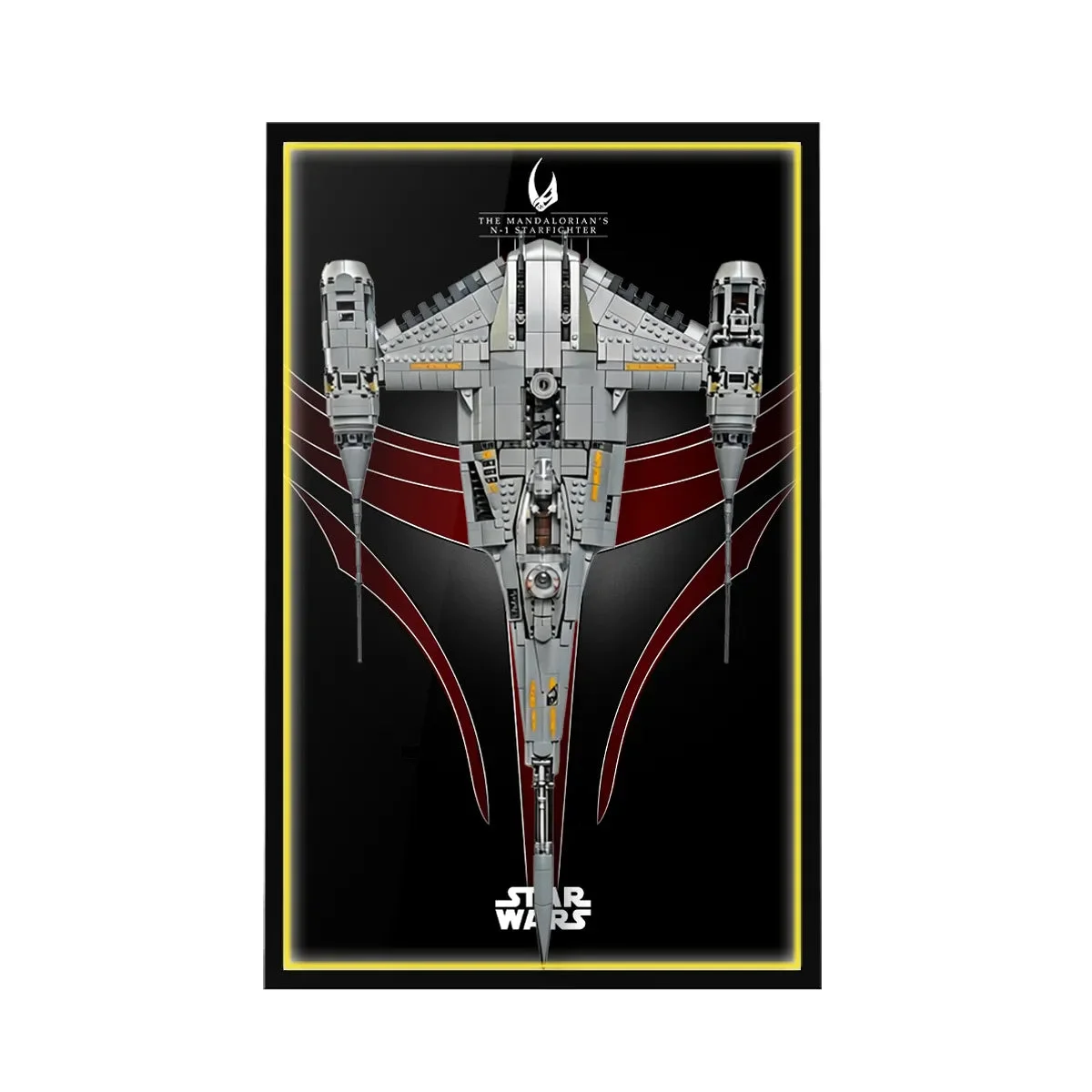 Cornice da Parete Premium per LEGO® Star Wars™ The Mandalorian's N-1 Starfighter (75442) - Détail exposition 12
