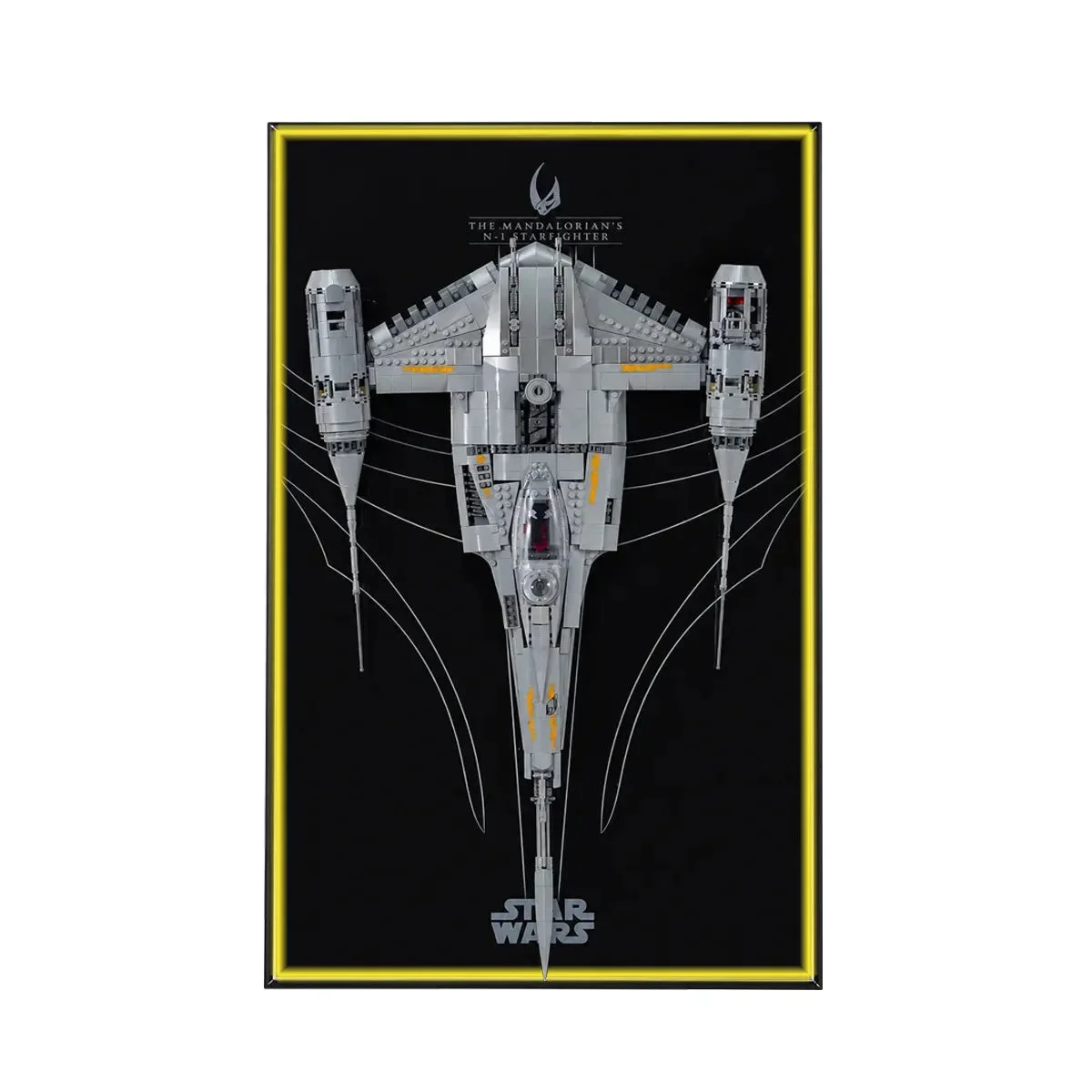 Cornice da Parete Premium per LEGO® Star Wars™ The Mandalorian's N-1 Starfighter (75442) - Détail exposition 15