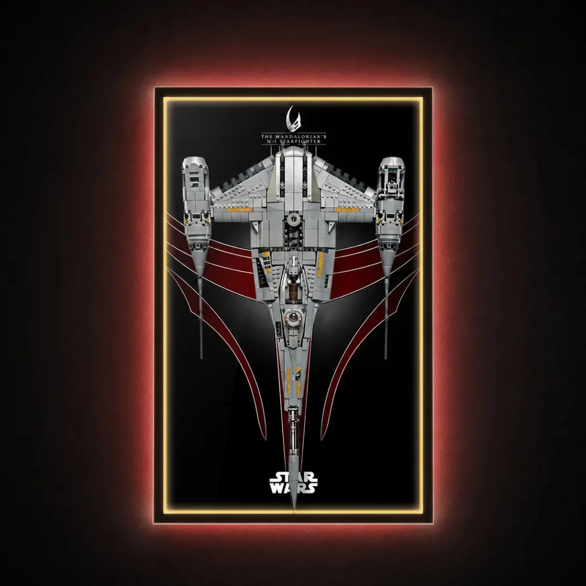 Cornice da Parete Premium per LEGO® Star Wars™ The Mandalorian's N-1 Starfighter (75442) - Détail exposition 3