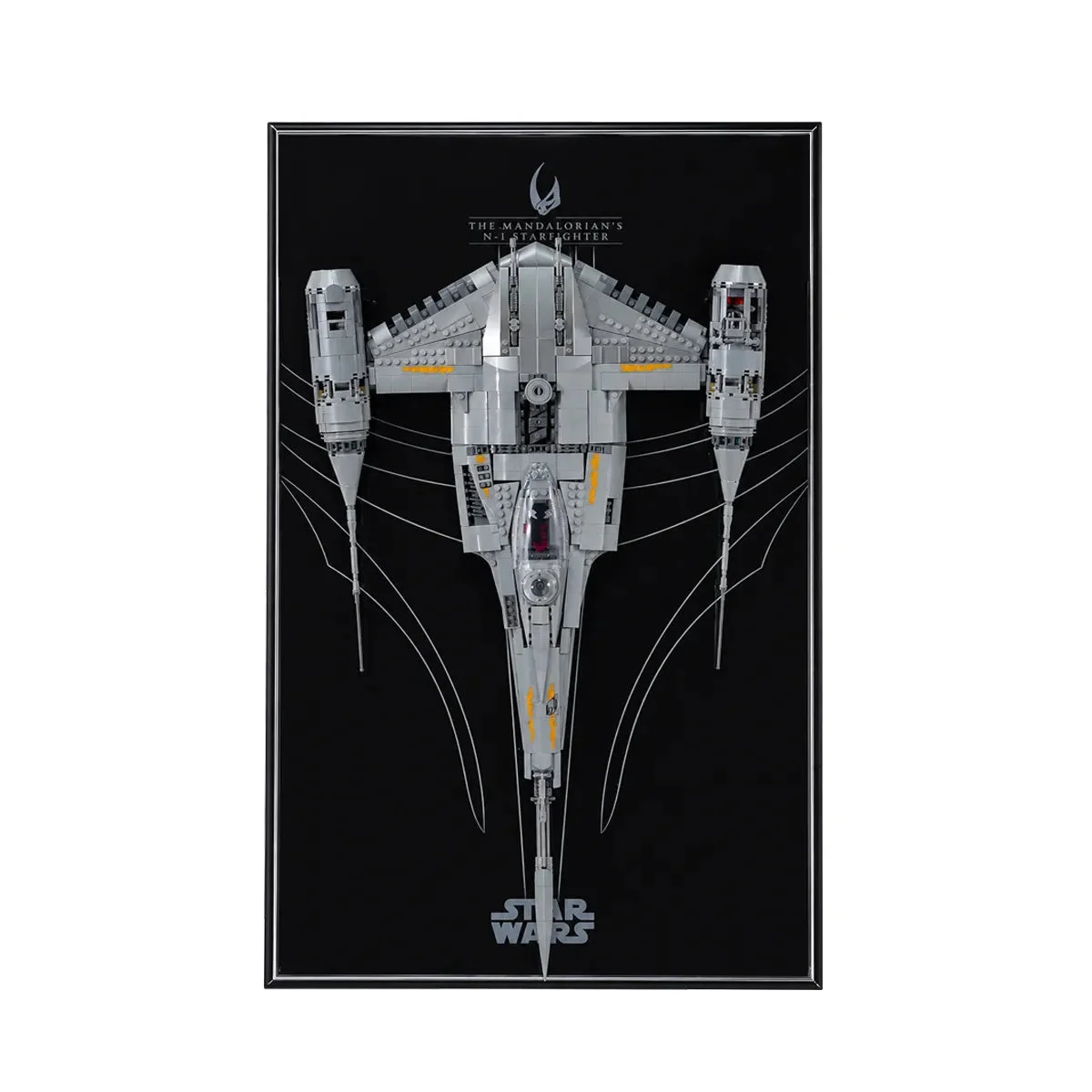 Cornice da Parete Premium per LEGO® Star Wars™ The Mandalorian's N-1 Starfighter (75442) - Détail exposition 4