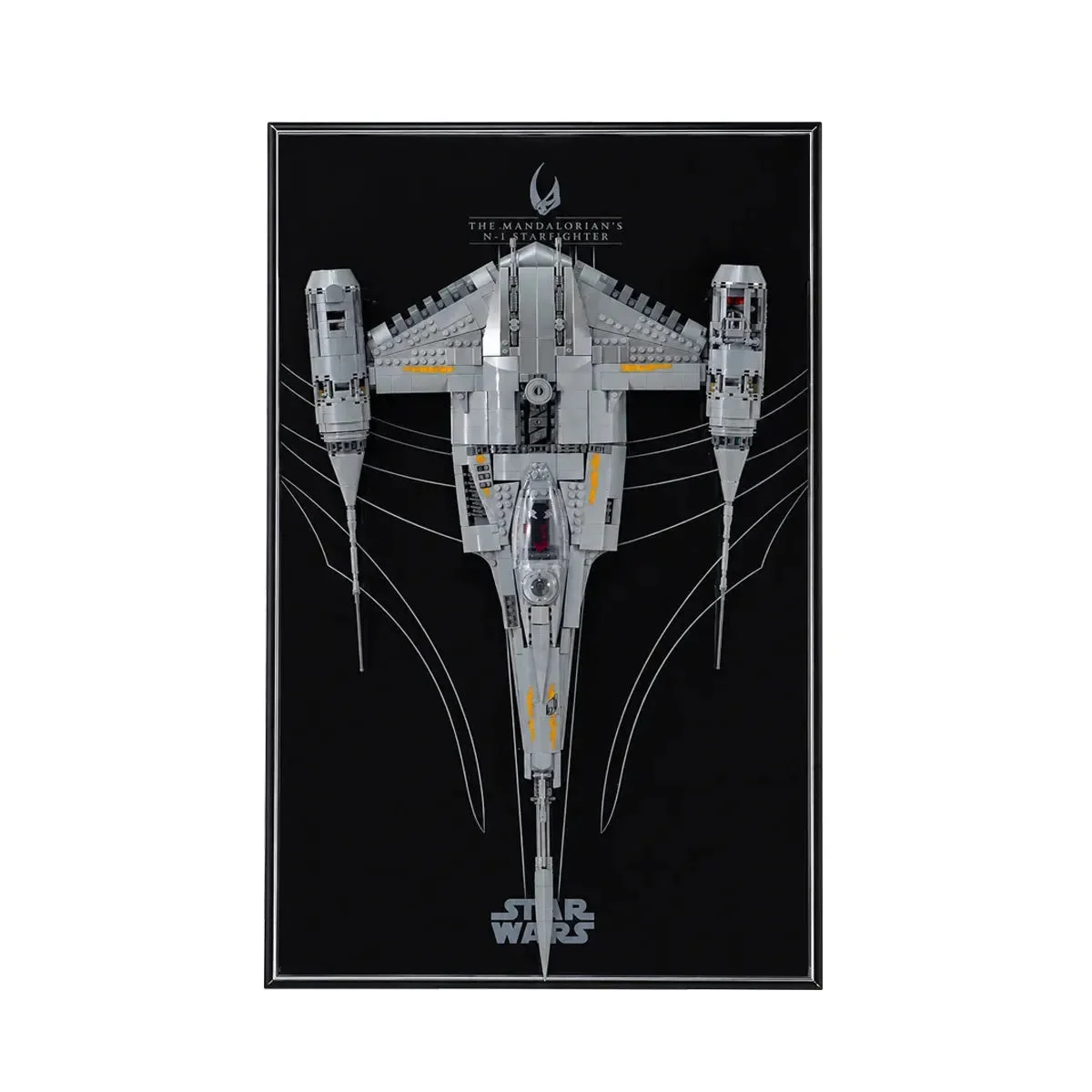 Cornice da Parete Premium per LEGO® Star Wars™ The Mandalorian's N-1 Starfighter (75442) - Détail exposition 7